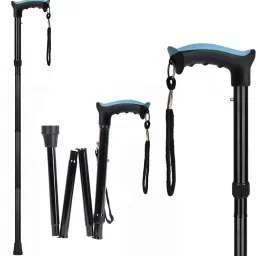 Thunderbolt Soft Grip Foldable 4 Section Aluminium Walking Stick-image-45