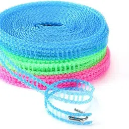 5 Meters Windprood Anti-Slip Clothes Washing Line Drying Nylon Rope with Hooks Multicolor-image-46