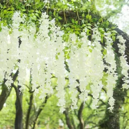 White Westeria Artificial Flower-image-5
