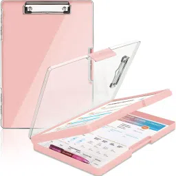 A4 Clear Top Panel Visible Side Opening Clip Pad-17