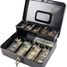 Locking Cash Box with Lock, Money Saving Organizer,11.81Lx 9.45Wx 3.54H Inchs XL Cash Box-image-76