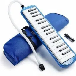 32 Key Blow Piano (Pianica) Portable with Carrying Bag, Short and Long Mouthpieces for Beginners Kids Gift (Blue)-23