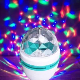 Wishbazaar Best Quality Multi Colour LED Light Crystal Rotating Bulb Magic Disco LED Light,LED Rotating Bulb Light Night Lamp for Party/Home Decoration Single Disco Ball Smart Bulb-image-13