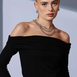 STREET 9 Off-Shoulder Solid Bardot Top-picture-17