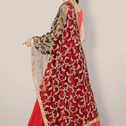 Dupatta Bazaar  Embroidered Dupatta with Zardozi image 3