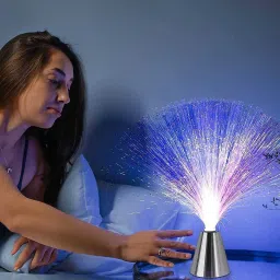 dwiti enterprises Fiber Optic Lamp,Led Color Changing With Cone Base,Ice Fiber Lamp Table Lamp Table Lamp image 4