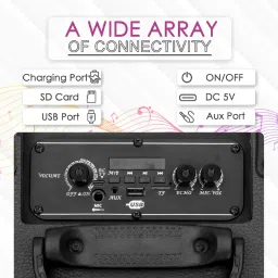 KRISONS QUBE with Free wired Mic and RGB Lights 50 W Bluetooth Party Speaker 50 W Bluetooth Party Speaker image 2