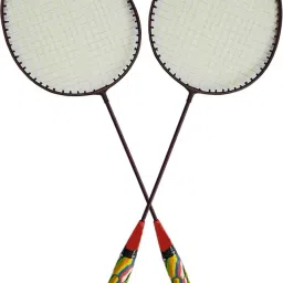 Badminton Racket Set , Pair of Racket , Pack of 2 ( sigma racket 4 pieces ) Multicolor Strung Badminton Racquet-21