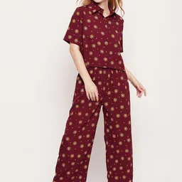 Fashfun Printed Shirt Collar Shirt & Trousers-image-57