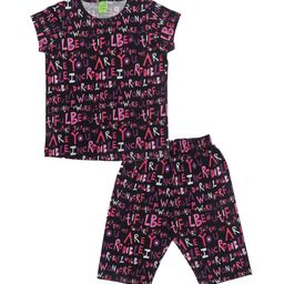 Clothe Funn Girls Typography Printed Pure Cotton T-Shirt & Capris-image-34