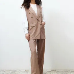Trendyol Striped Sleeveless Blazer With Trousers-image-75