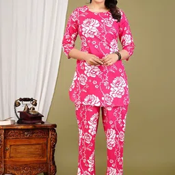 BAESD Floral Printed Round Neck Pure Cotton Tunic With Trouser-picture-12