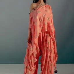 Aaryaa By Kashveen Koh Printed Top With Flared Palazzos Co-Ords-picture-3