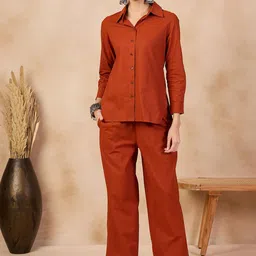 Anouk Pure Cotton Shirt Collar Shirt With Palazzos Co-Ords-image-19