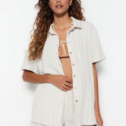 Trendyol Self Designed Shirt Collar With Shorts Co-Ords-image-7
