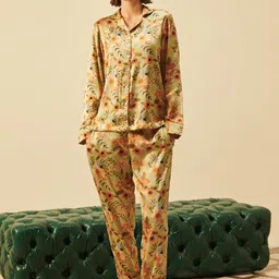 DUSK ATTIRE Printed Collar Neck Shirt & Mid-Rise Trouser-58