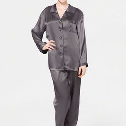 Bella Babe by SK Lapel Collar Satin Night suit-image-91