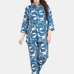 Fabme Geometric Printed Pure Cotton Cotton Night Suit-image-74