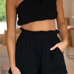 LULU & SKY One Shoulder Top With Shorts Co-Ords-image-38