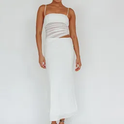 LULU & SKY Square Neck Sleeveless Gathered Top & Skirt-image-40
