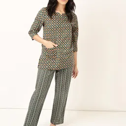 Bannos Swagger Printed Pure Cotton Night suit-image-76
