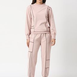 ANWAIND Round Neck Pure Cotton Sweatshirt & Joggers-image-62