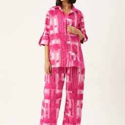 Sleek Italia Abstract Printed Roll Up Sleeve Shirt & Trouser-19