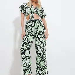 Trend Alacati stili Printed Top With Trousers Co-Ords-31