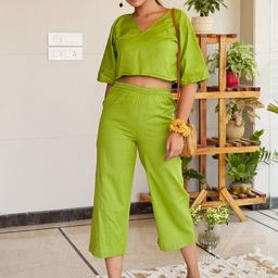 NANGALIA RUCHIRA Women Cropped Top & Trouser Co-Ords-image-33