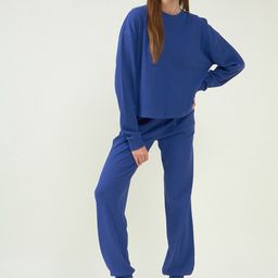 Strong And Brave Ribbed Round Neck Regular Fit Sweatshirts With Joggers-47