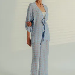 Aaryaa By Kashveen Kohli Printed Longline Top & Trousers Co-Ords-image-4