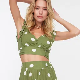 Trendyol Polks Dots Printed Top and Skirts Co-Ords-picture-55