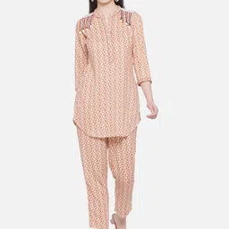 bellamia Printed Embellished Top With Trousers Co-Ords-picture-52