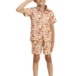 BAESD Boys Conversational Printed Short Sleeves Shirt with Shorts-7