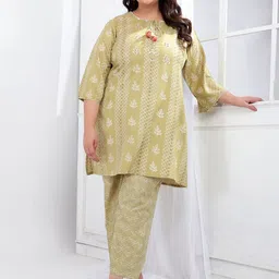 Bani Women Plus Size Embroidered Flared Sleeves Pure Cotton Tunic With Palazzos-picture-16