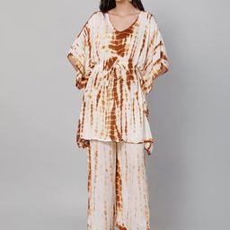 Aditi Wasan Tie & Dye Kaftan Kurti With Palazzos-picture-55