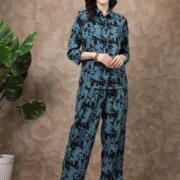 plusS Blue Printed Shirt With Trousers-picture-48