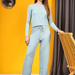 Kotty Ribbed Boat Neck Long Sleeves Top With Trouser-picture-50