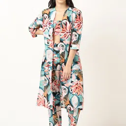 Bannos Swagger Printed Top, Shrug With Trousers-image-75