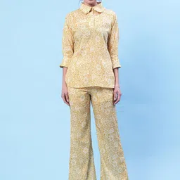 THE52 Floral Printed Cotton & Silk Top With Palazzos-picture-19