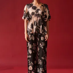 Ambraee Floral Printed Top With Palazzo-picture-0