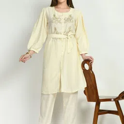 Navvi Embroidered Top With Trousers Co-Ords-picture-12