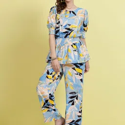 plusS Blue Abstract Printed Top & Trouser-picture-23
