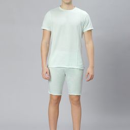 Slowave Men Pin Tuck T-Shirt With Shorts Tracksuit-picture-53