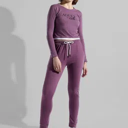 Campus Sutra Printed Pure Cotton Top & Joggers Co-Ords-18