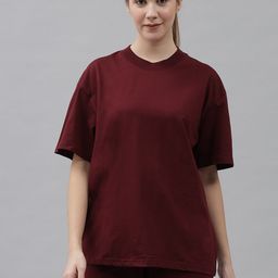 GRIFFEL Round Neck Pure Cotton Oversized T-Shirt & Trouser-image-49