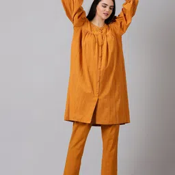 Jilmil Embroidered Mirror Work Yoke Design Pure Cotton Tunic & Trouser-picture-23