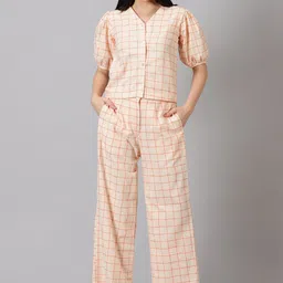 Jilmil Checked Pure Cotton Top & Trouser Co Ords-picture-24