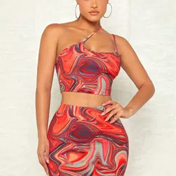 Stylecast X Kotty Printed One Shoulder with Mid-Rise Skirt-image-37