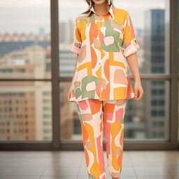 BAESD Printed Long Sleeves Shirt  & Trouser Co-Ords-image-70